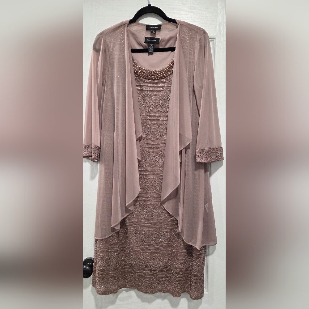 R&M Richards Mauve Lace Dress with Jacket